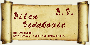 Milen Vidaković vizit kartica